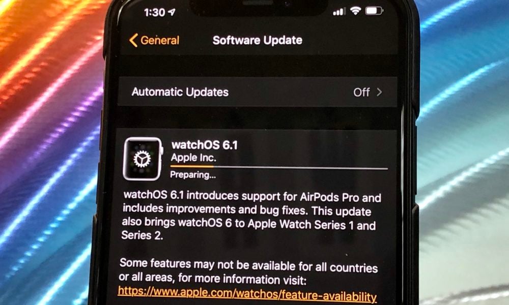 Here's how long the watchOS 6.1 update takes to download and install.