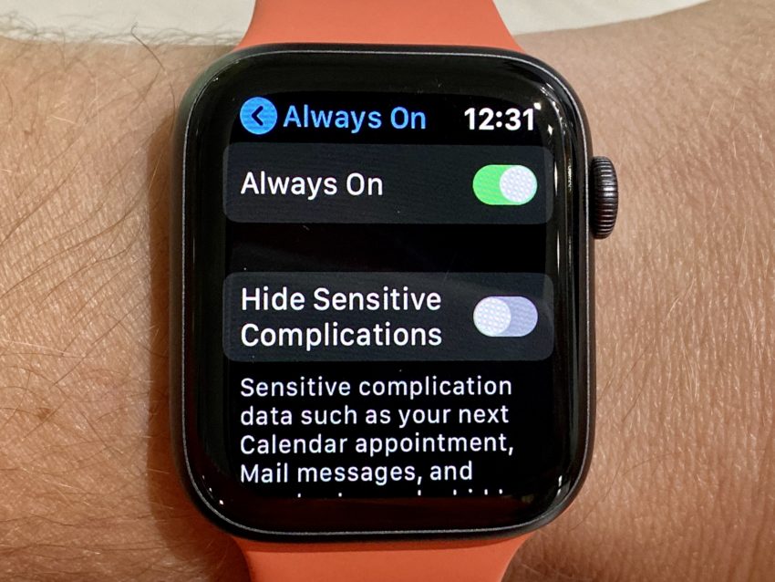 Turn off the new Apple Watch 5 features. 