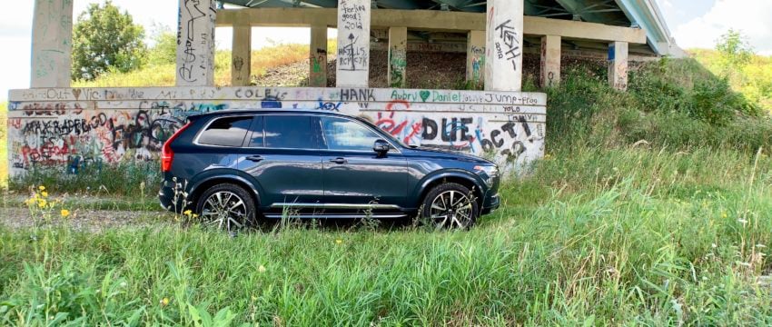 The Volvo XC90 is a sleek looking three row SUV. 