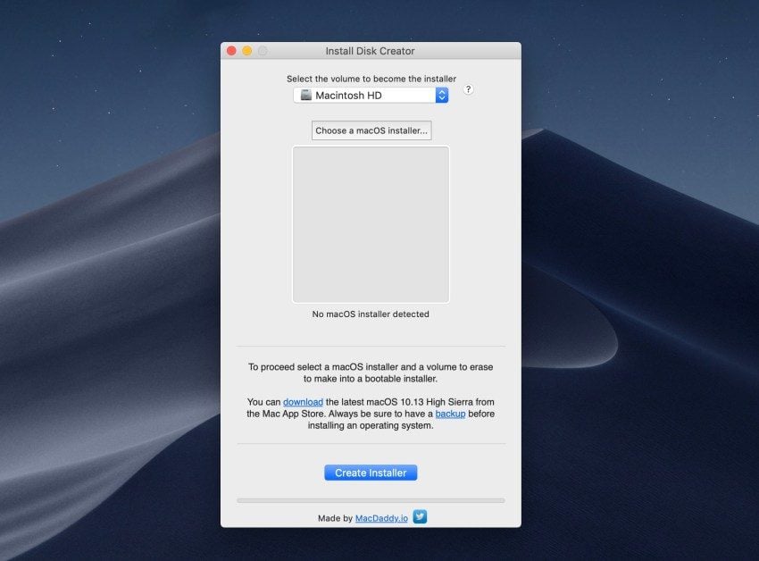 Make a macOS Mojave installer.