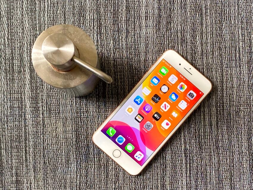 iPhone and soap container.