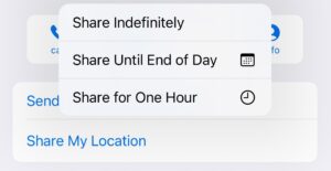 Share Location for Limited Time in Messages App