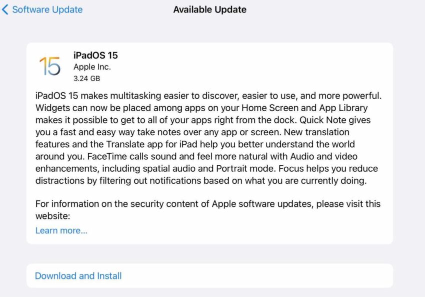 Get Familiar with iPadOS 15.2.1 & Older iPadOS Updates