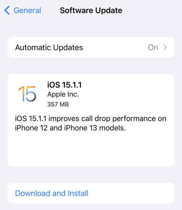 why won't my phone update to ios 15.1