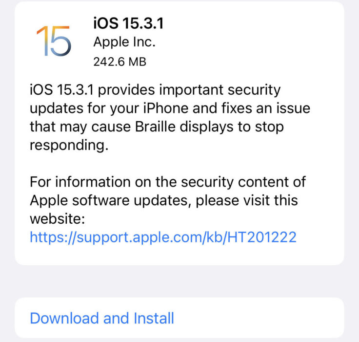 Установите iOS 15.3.1 для лучшей безопасности