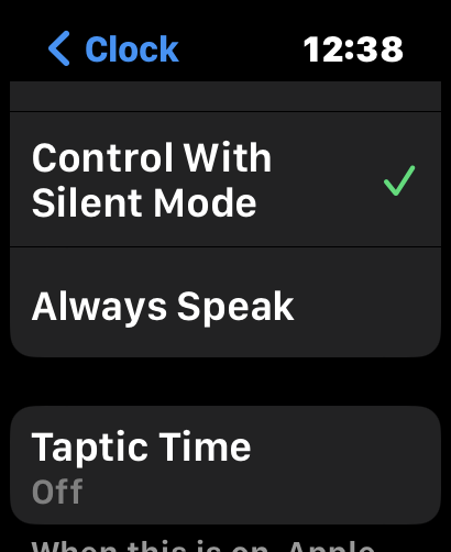 Settings to change what Apple Watch can do for telling time