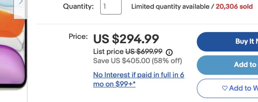 used iPhone pricing ebay