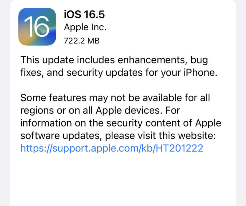 iOS 16.5 update