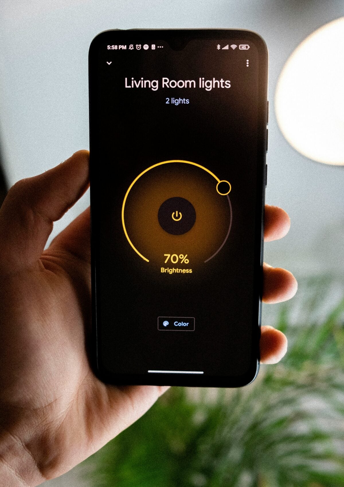 Smartphone showing artificial intelligence features