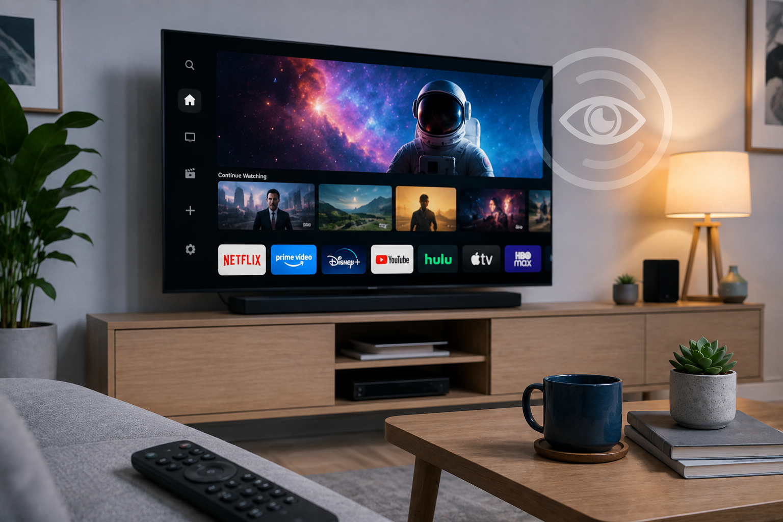 Smart TV tracking and privacy settings on a television