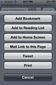 Add to Reading List on iPhone Add to Reading List on iPhone