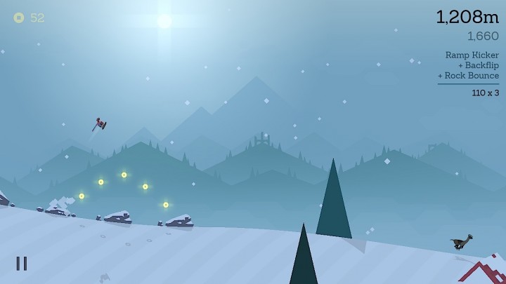 Time it right to bounce off rocks in Alto's Adventure.