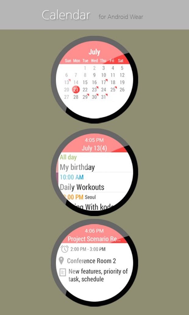 calendar for android wear