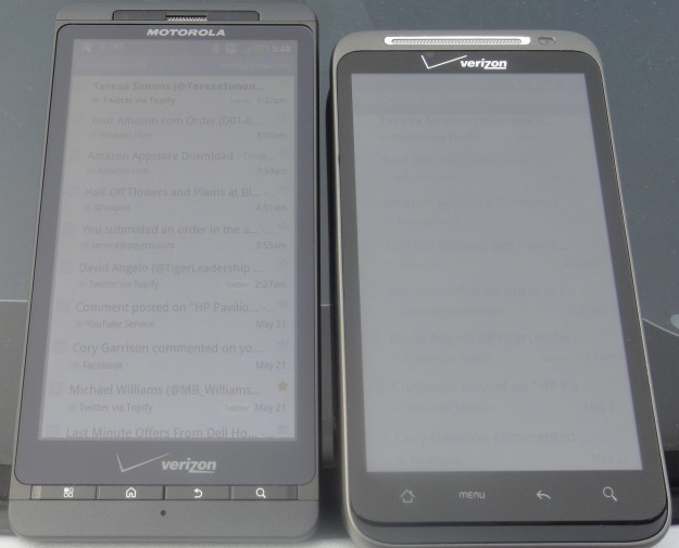 Droid X2 screen outdoors