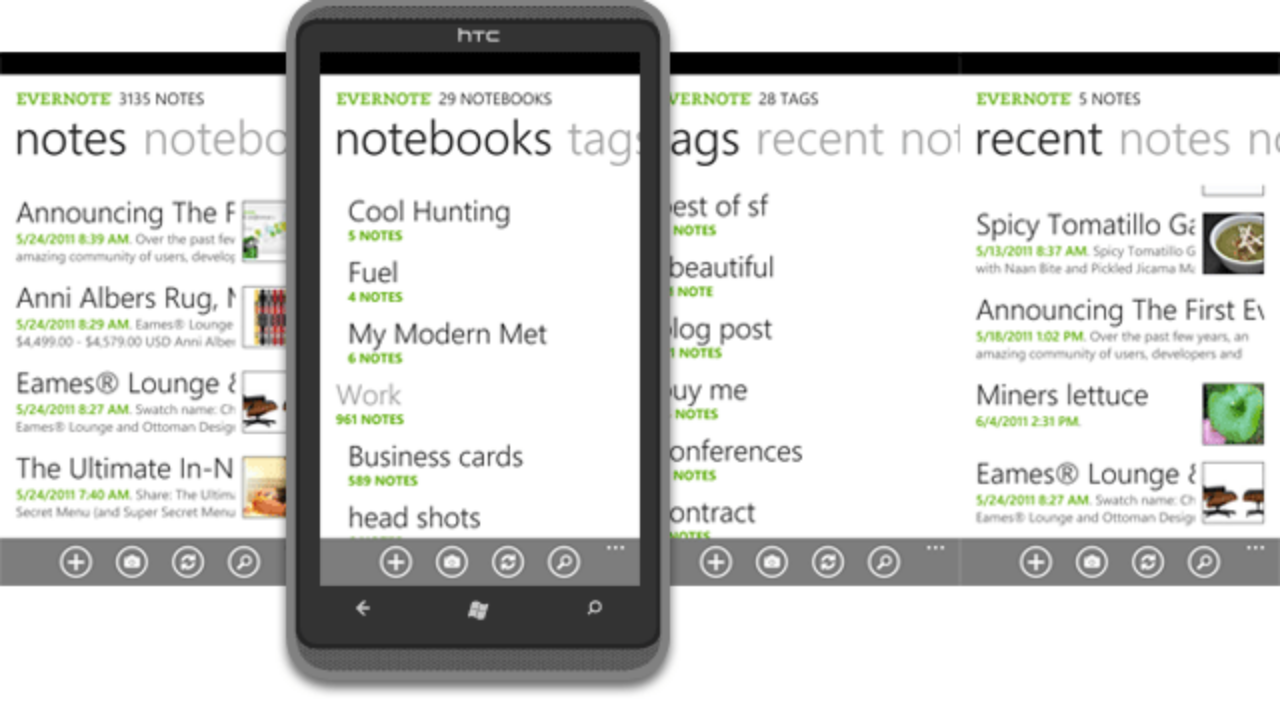 Evernote For Windows Phone 7 App Is Finally Here