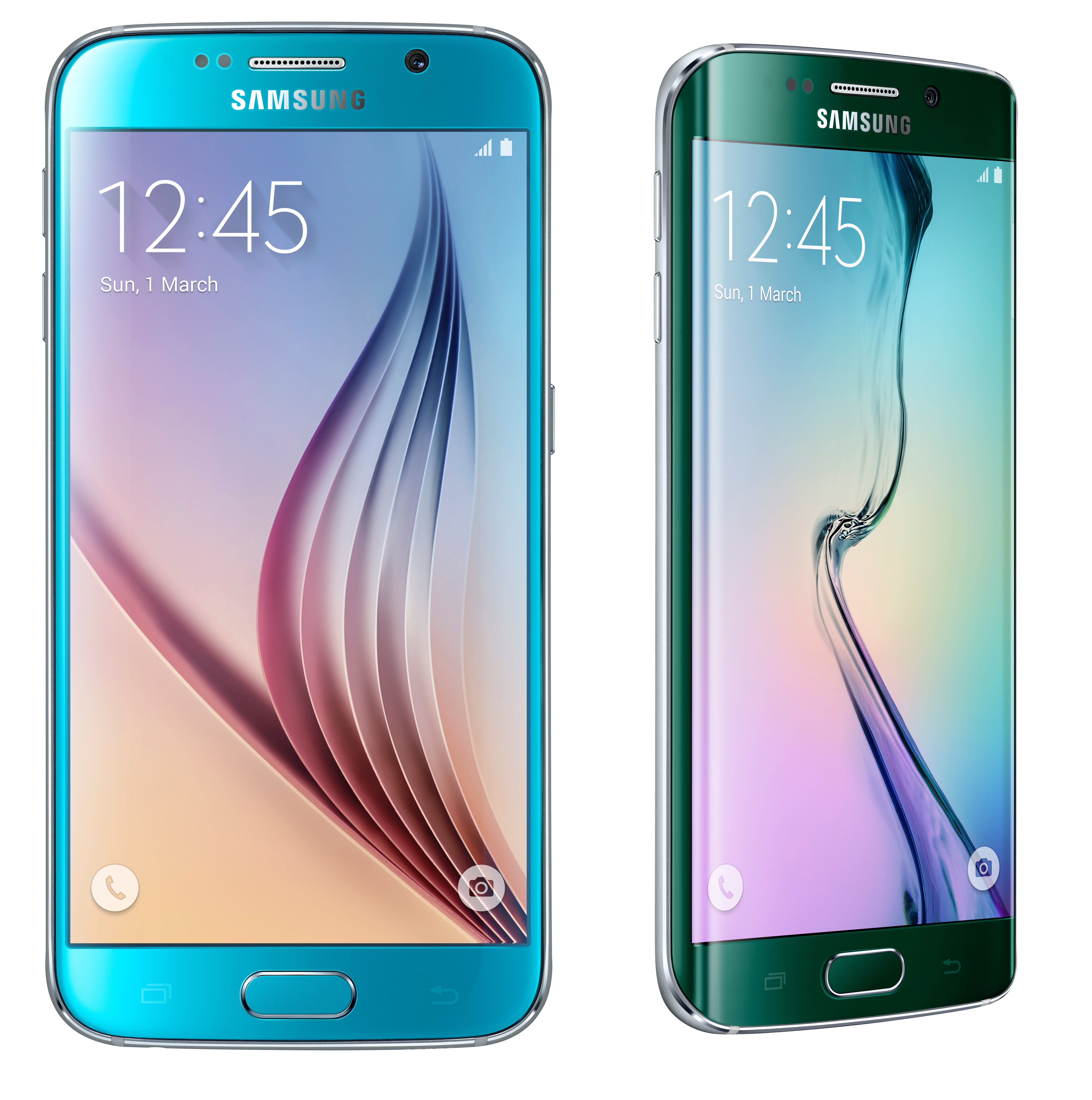 The big difference is the dual-curved edge display on the Galaxy S6 Edge.