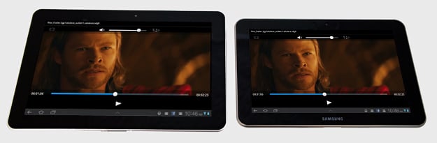 Samsung Galaxy Tab 10.1 on the left, 8.9 on the right