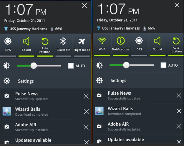 Samsung Galaxy Tab 8.9 TouchWiz - Notifications