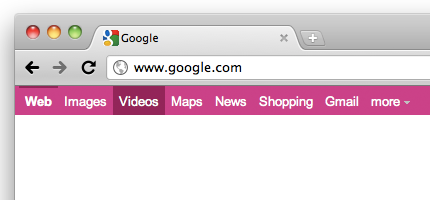 Google black bar pink