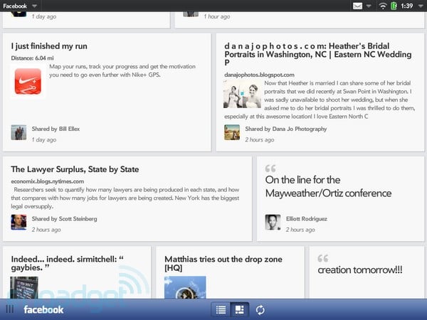 HP touchpad facebook app