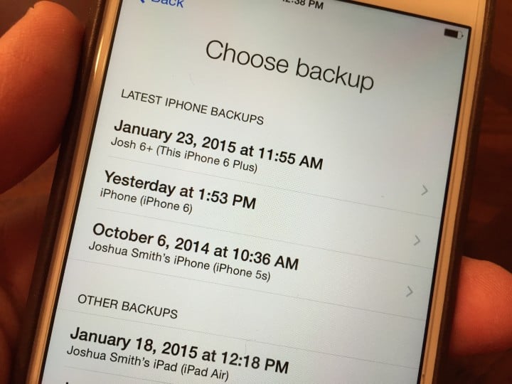 Choose the iCloud backup to restore to your iPhone.