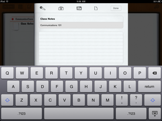 inClass Lets You Type Notes and Record Audio, Video or Photos