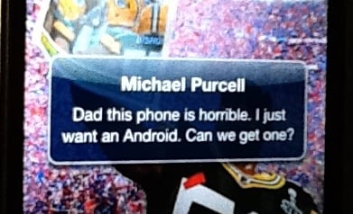 An iPhone Text notification