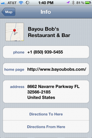 Location Page in Maps for iPhone