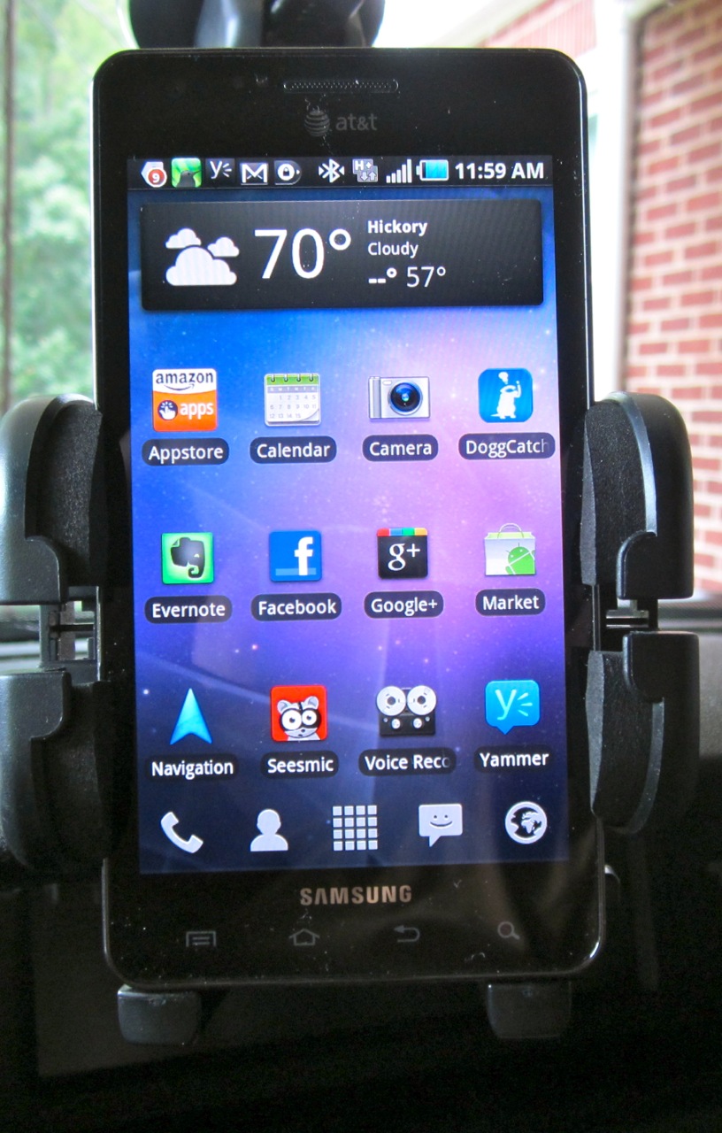Samsung Infuse 4G In Bracketron Universal GPS Mount