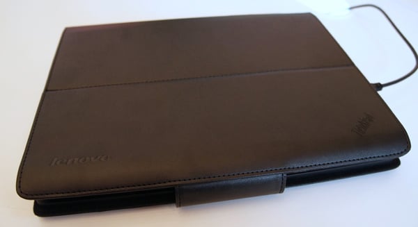 Closed, leather exterior - ThinkPad Tablet Keyboard Folio Case