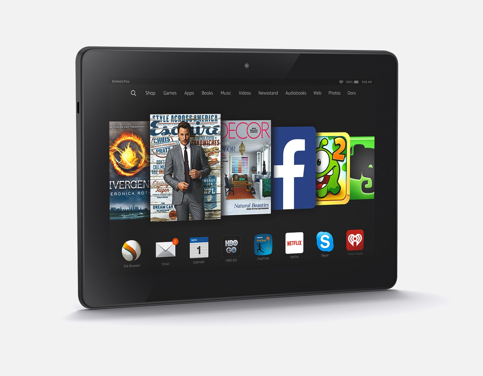 You can connect the Kindle Fire HDX and Kindle Fire to your HDTV and your data syncs great even to iPhone or Android.