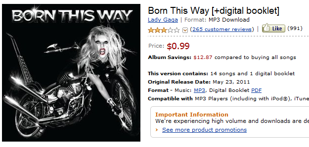 Lady Gaga Amazon Cloud Music
