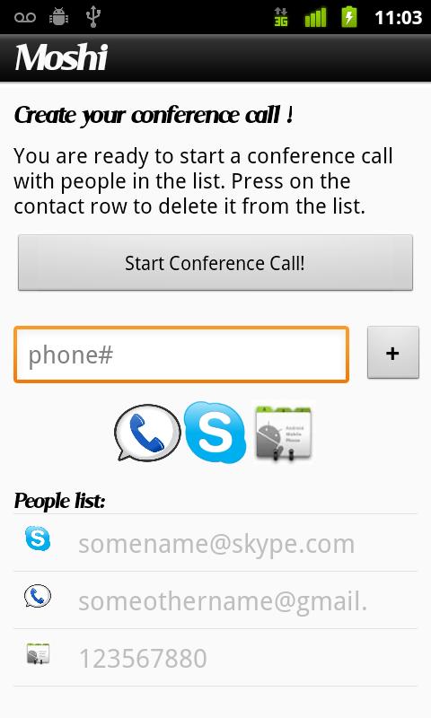 Moshi Conference call android
