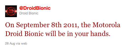 Motorola Droid Bionic Release Date