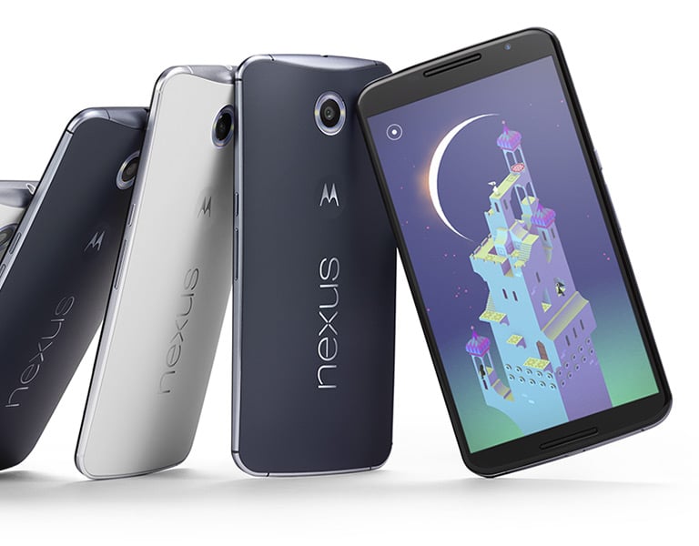 The Nexus 6 display features a 2,560 x 1,440 resolution.
