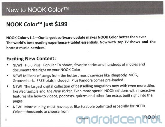Nook Color New Features Nook Color gets Hulu