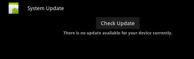 ASUS Eee Pad Transformer Update Check Screen