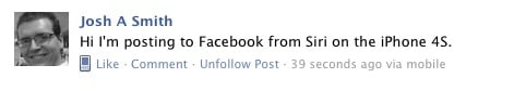 Post to Facebook With Siri Post to Facebook With Siri