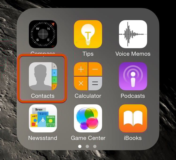 Start with the Contacts app.