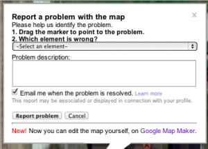 Report a Problem with Google Maps Report a Problem with Google Maps