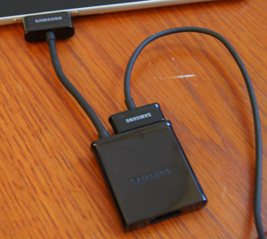 Samsung Galaxy Tab HDMI Adapter Connected