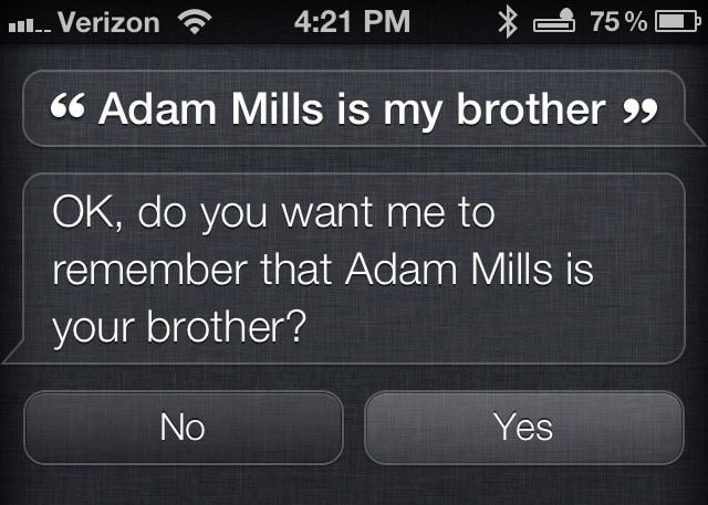 Teach Siri Who You Are Related to