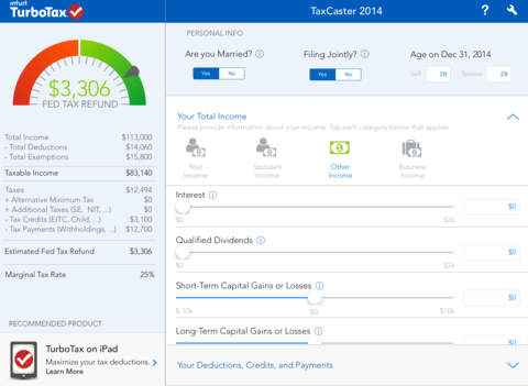 Use a tax calculator app to get a free 2014 tax refund estimate.