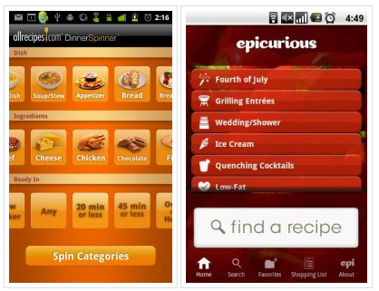 Top 5 Android Grilling Apps - Epicurious and AllRecipes