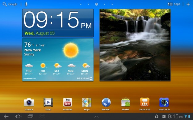 TouchWiz Home Screen Galaxy Tab