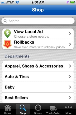 Walmart iPhone app
