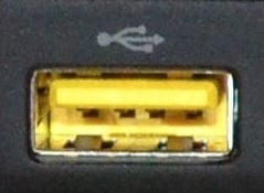 Yellow USB port charging