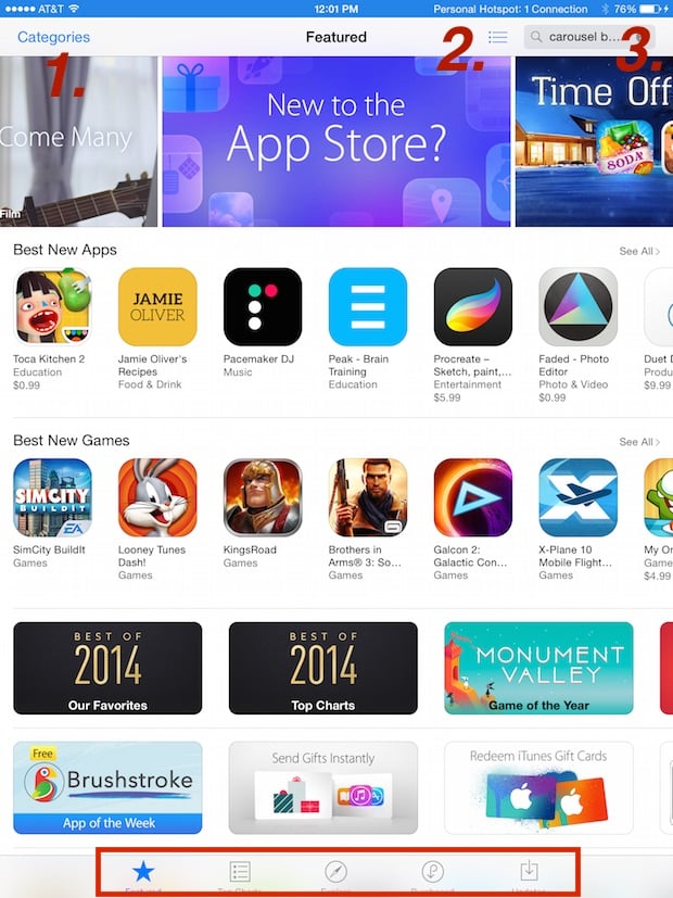 app store interface