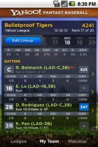 Yahoo! Fantasy Baseball App for Android