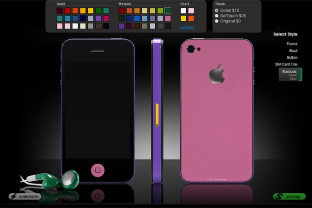 Color choices on Colorware for the iPhone 4S